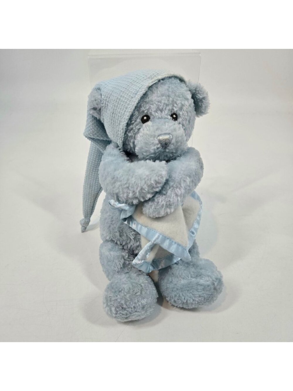 Vintage Baby Gund Nighty Night Blue Musical Wind-Up Teddy Bear Brahms Lullaby